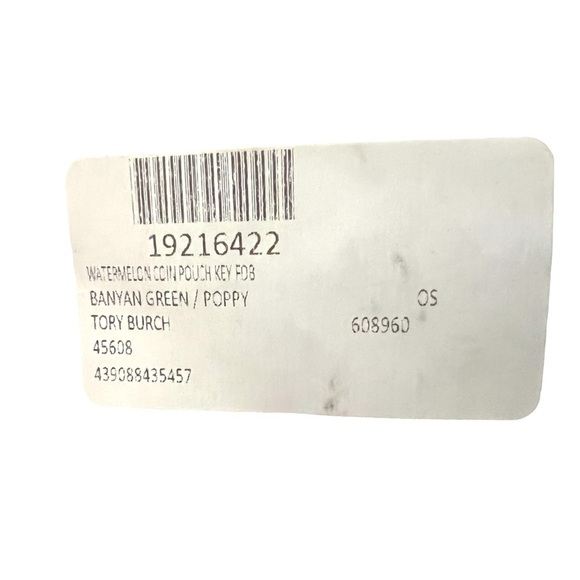 SOLD Tory Burch Womens Red Watermelon Leather Beaded Wristlet Coin Purse Bag NWT - Picture 9 of 10